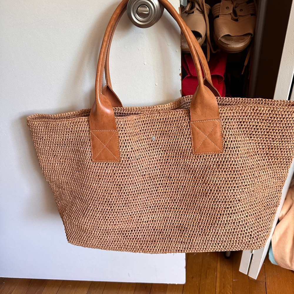 Helen Kaminski Straw Tote Bag w/ Leather Handles